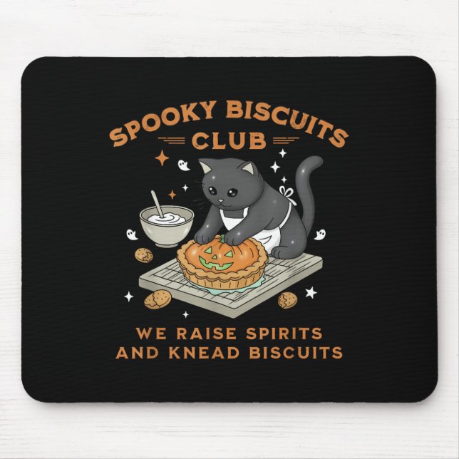 Soky Biscuits Club Black Cat Pumpkin Halloween Bak Mousepad (Vorne)