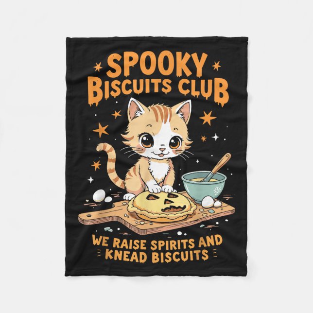 Soky Biscuits Club Cat Funny Halloween Backen Fleecedecke (Vorderseite)