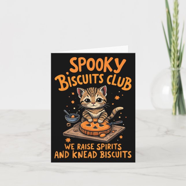 Soky Biscuits Club Cat Funny Halloween Backen Karte (Vorderseite)