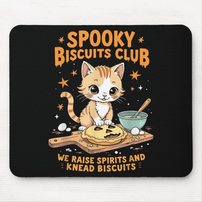 Soky Biscuits Club Cat Funny Halloween Backen Mousepad (Vorne)
