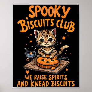 Soky Biscuits Club Cat Funny Halloween Backen Poster