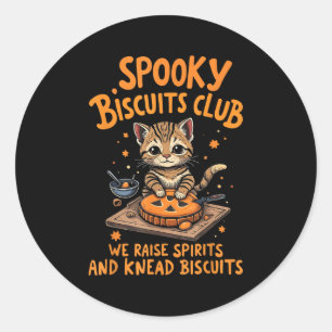 Soky Biscuits Club Cat Funny Halloween Backen Runder Aufkleber