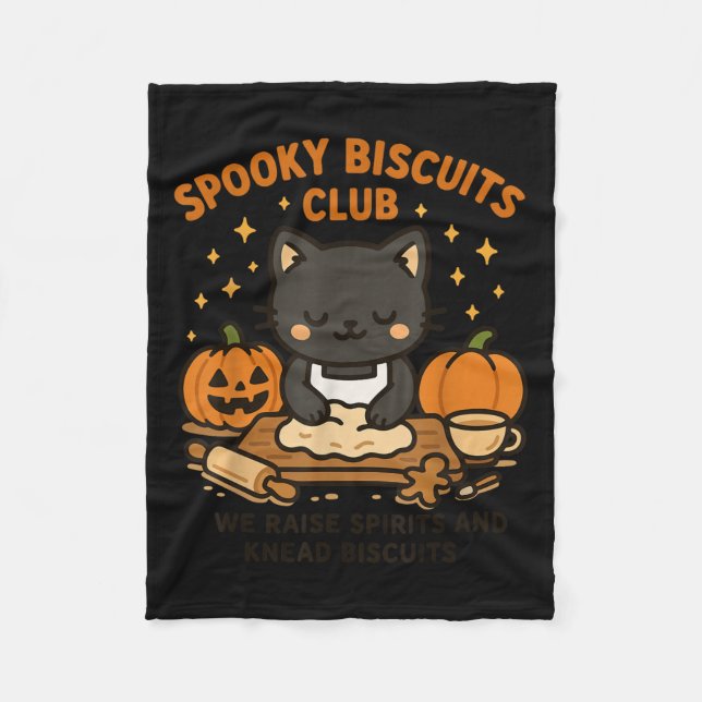 Soky Biscuits Club Cat Funny Halloween Baking Tee  Fleecedecke (Vorderseite)