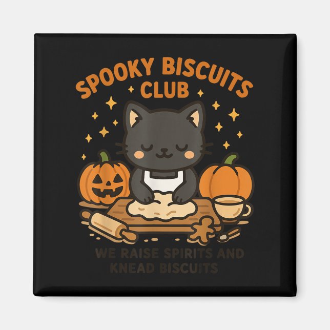 Soky Biscuits Club Cat Funny Halloween Baking Tee  Magnet (Vorne)