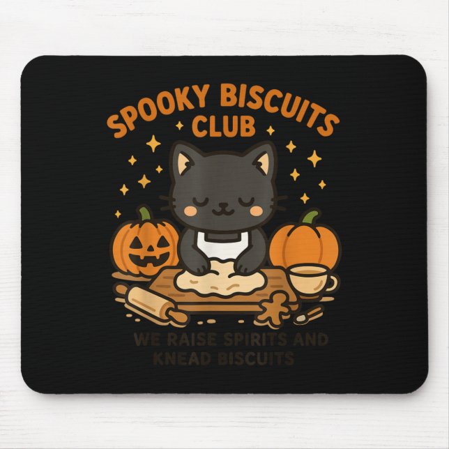 Soky Biscuits Club Cat Funny Halloween Baking Tee  Mousepad (Vorne)