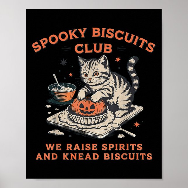 Soky Biscuits Club Cat, Halloween Baking Poster (Vorne)