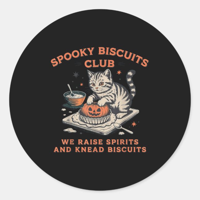 Soky Biscuits Club Cat, Halloween Baking Runder Aufkleber (Vorderseite)