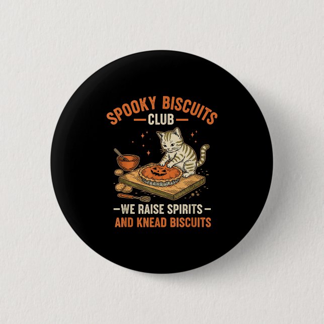 Soky Biscuits Club Funny Halloween Cat Baking Button (Vorderseite)