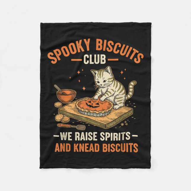 Soky Biscuits Club Funny Halloween Cat Baking Fleecedecke (Vorderseite)