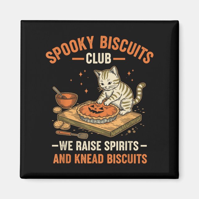 Soky Biscuits Club Funny Halloween Cat Baking Magnet (Vorne)