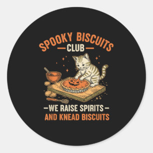 Soky Biscuits Club Funny Halloween Cat Baking Runder Aufkleber