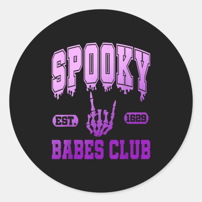 Soky Est. 1629 Babes Club, Retro, Goth  Runder Aufkleber (Vorderseite)