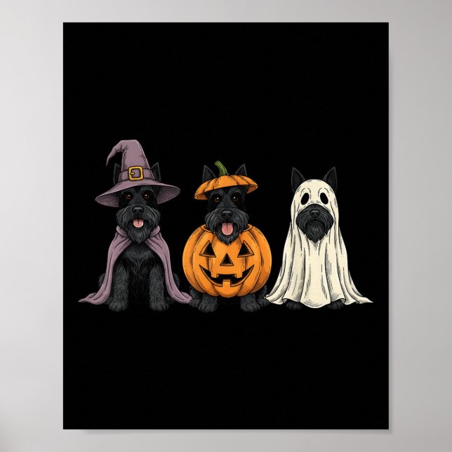 Soky Geist Scottierrier Kürbis Halloween Hundelieb Poster (Vorne)
