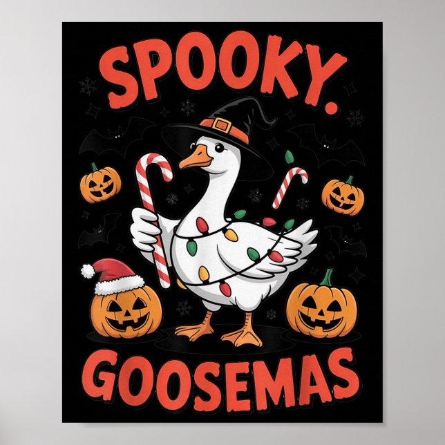 Soky Goosemas Funny Goose Halloween Christmas Cost Poster (Vorne)