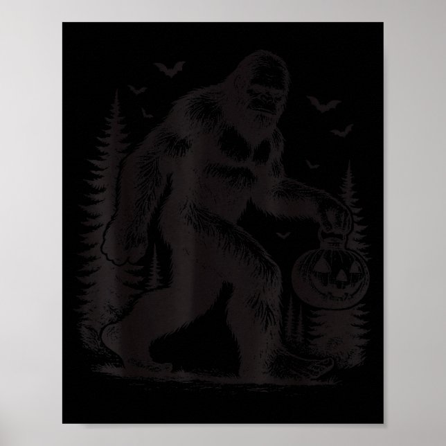 Soky Halloween Bigfoot Pumskin Shirt Men Women  Poster (Vorne)