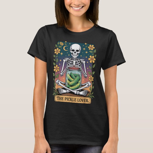 Soky Halloween-Skelett hält Ckle-Liebhaber-Tarot-C T-Shirt (Vorderseite)