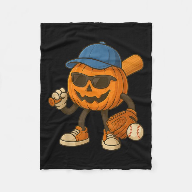 Soky Kürbislaterne Baseball Halloween Kostüme Fleecedecke (Vorderseite)