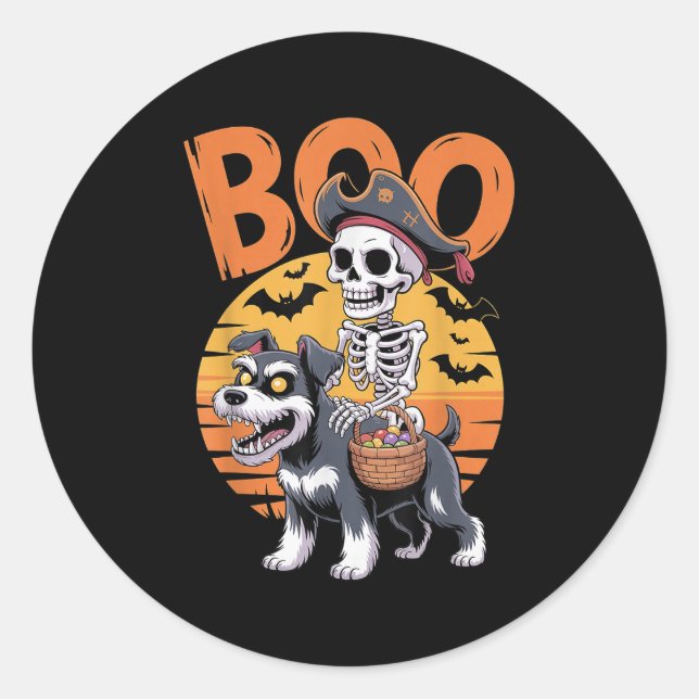 Soky Mini Schnauzer Kostüm Miniatur Schnauzer Ha Runder Aufkleber (Vorderseite)