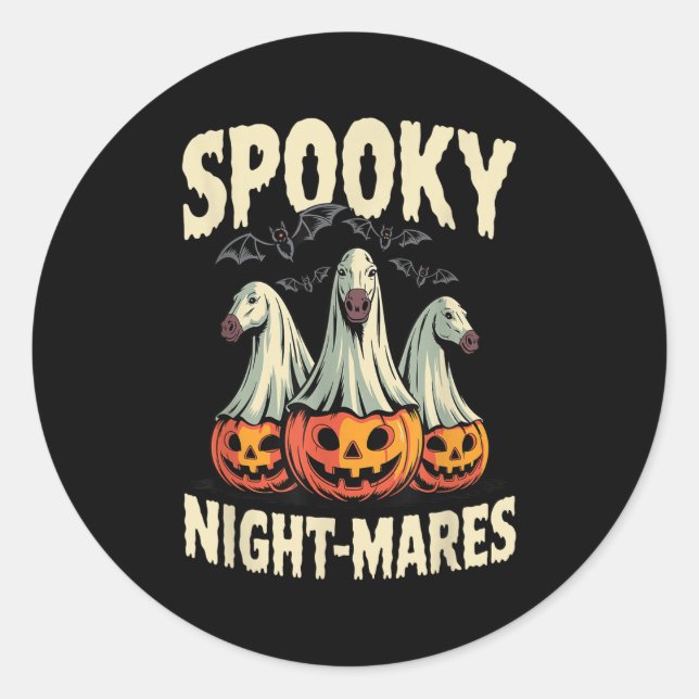 Soky Night-mares Halloween Horse  Runder Aufkleber (Vorderseite)