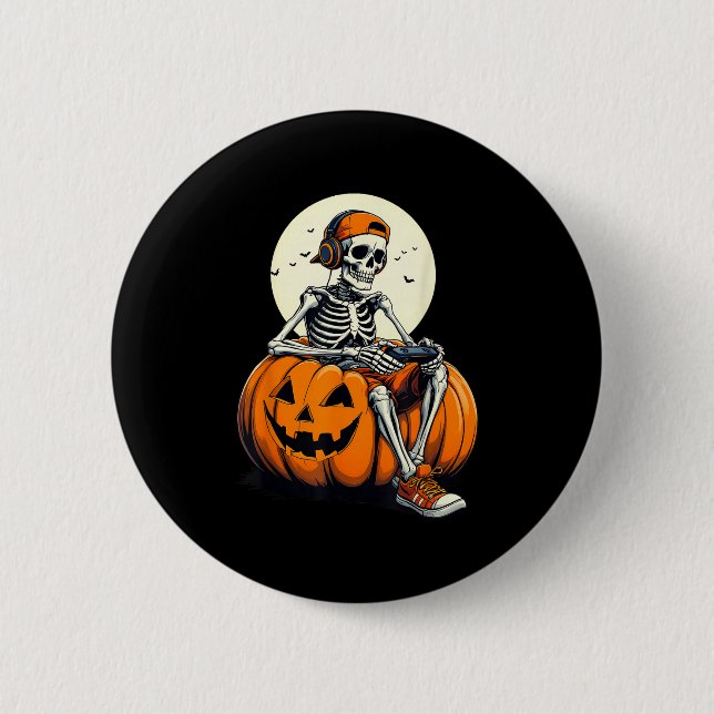 Soky Pumpkin &amp; Skeleton Gamer Tee _ Boys &amp; Button (Vorderseite)