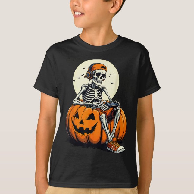 Soky Pumpkin &amp; Skeleton Gamer Tee _ Jungen &am (Vorderseite)