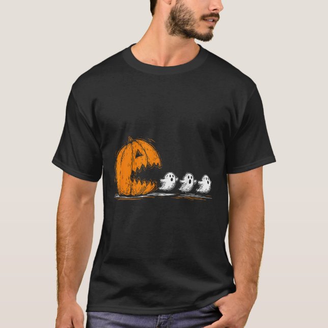 Soky Pumpkin jagen Niedliche Ghosts Halloween Para T-Shirt (Vorderseite)