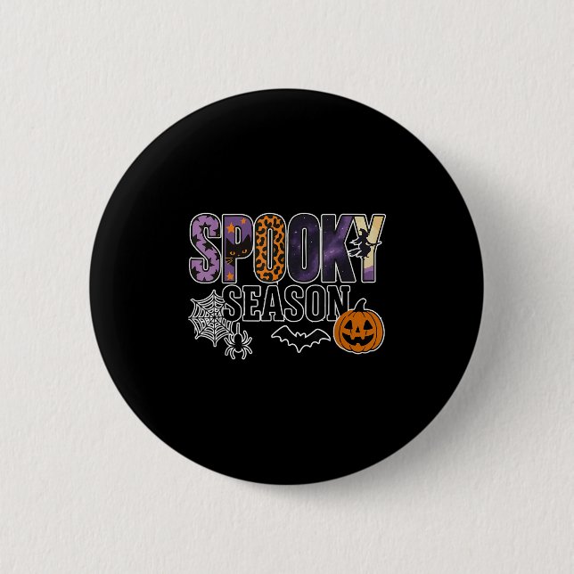 Soky Season Halloween Pumpkin Halloween Girls Wome Button (Vorderseite)