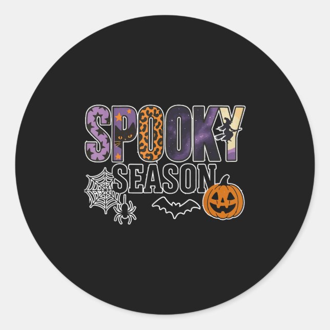 Soky Season Halloween Pumpkin Halloween Girls Wome Runder Aufkleber (Vorderseite)