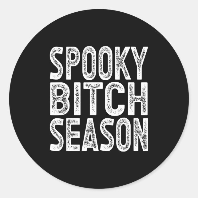 Soky Season Retro Halloween Witch Quote Saying Gif Runder Aufkleber (Vorderseite)
