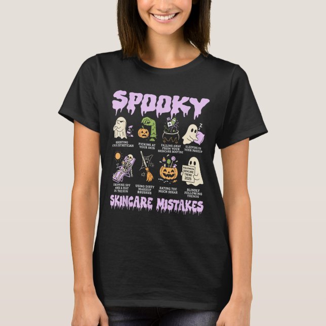 Soky Skincare Mistakes Funny Halloween Schönheitsg T-Shirt (Vorderseite)