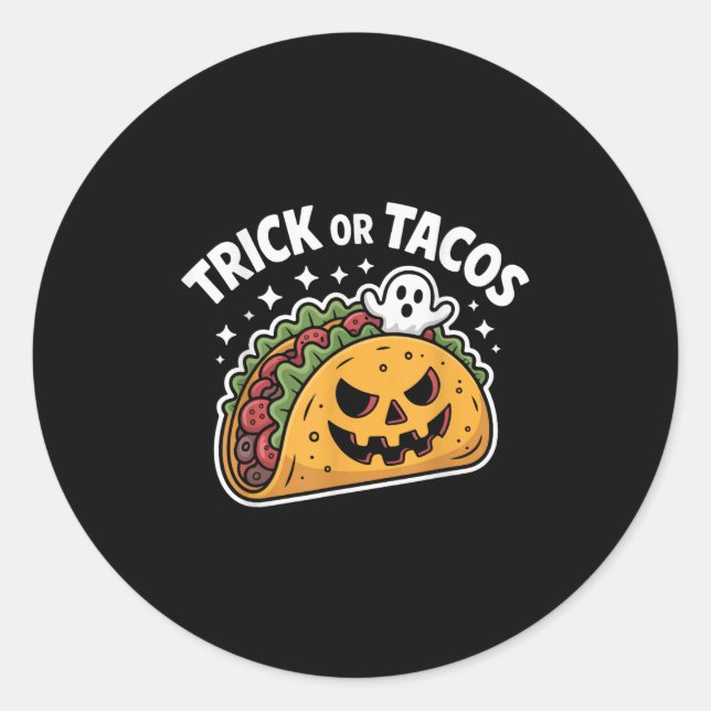 Soky Taco Jack-o-lantern Halloween Mexican Food Lo Runder Aufkleber (Vorderseite)