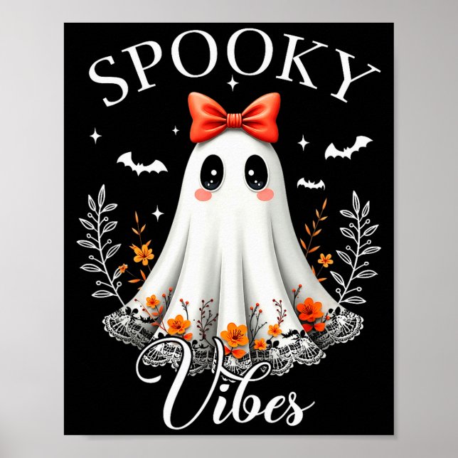 Soky Vibes Ghost Retro Groovy Halloween Women Girl Poster (Vorne)