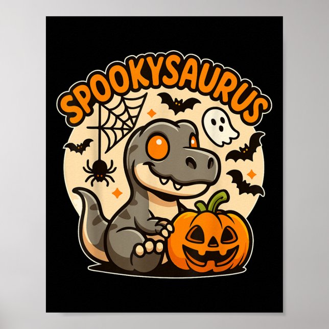 Sokysaurus Kids Halloween Dinosaur Kinder Kleinkin Poster (Vorne)