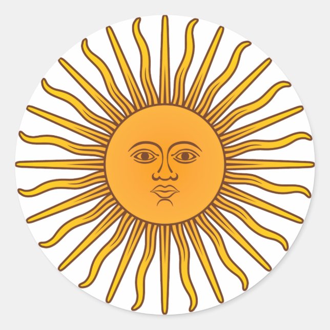 Sol de Mayo Runder Aufkleber (Vorderseite)