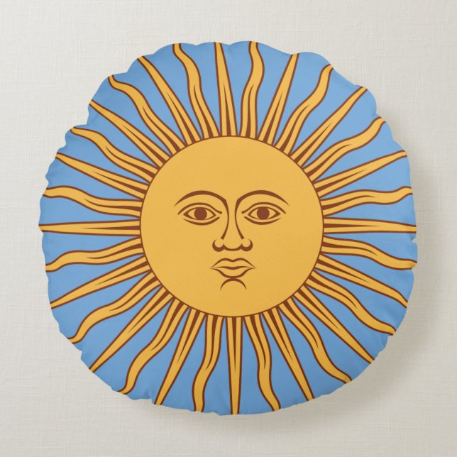 Sol de Mayo Rundes Kissen (Vorderseite)