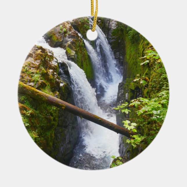 Sol Duc Falls I at Olympic National Park Keramik Ornament (Vorne)