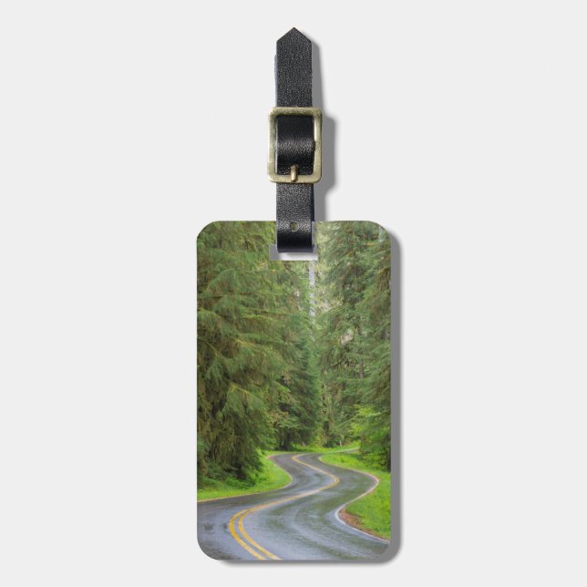 Sol Duc River Road durch Wald Gepäckanhänger (Vorderseite vertikal)