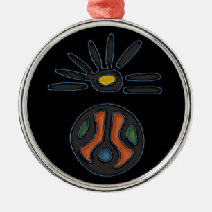 Sol Taino Circle Ornament Aus Metall