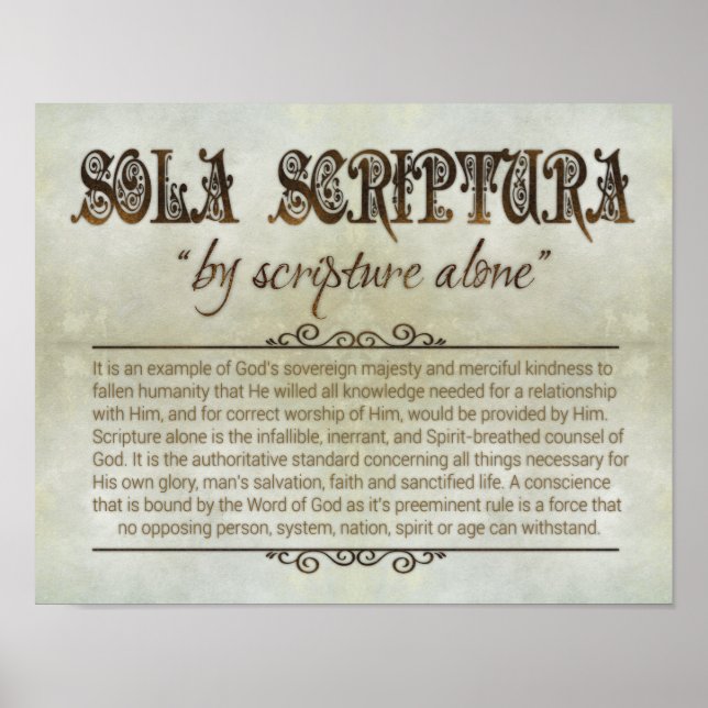 "SOLA SCRIPTURA" 14x11 Poster (Archival, Matte) (Vorne)
