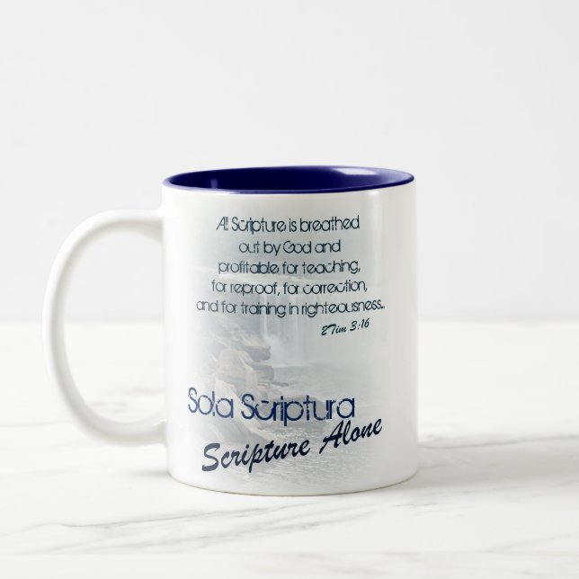Sola Scriptura/Schrift allein Zweifarbige Tasse (Links)