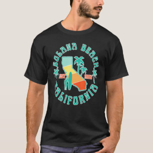 Solana Beach California Map Surf Sommerferien V T-Shirt