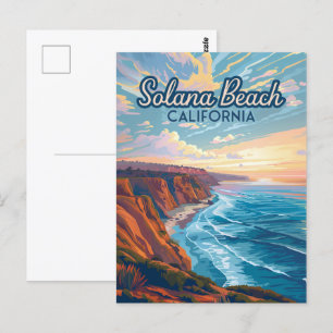 Solana Beach California San Diego Vintag Postkarte
