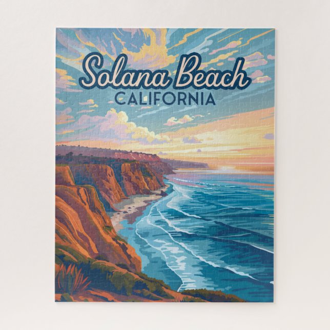 Solana Beach California San Diego Vintag Puzzle (Vertikal)