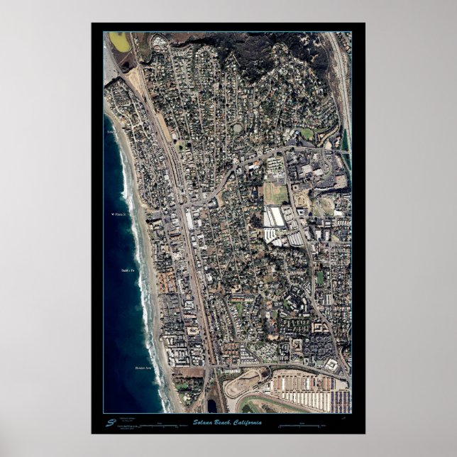 Solana Beach, kalifornisches Satellitenposter druc Poster (Vorne)