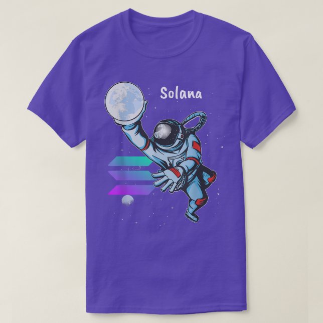 Solana SOL Space Man Astronaut Dunk Crypto Cryptoc T-Shirt (Design vorne)