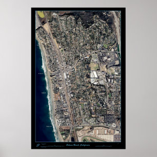 Solana-Strand, Kaliforniensatellitenplakatdruck Poster