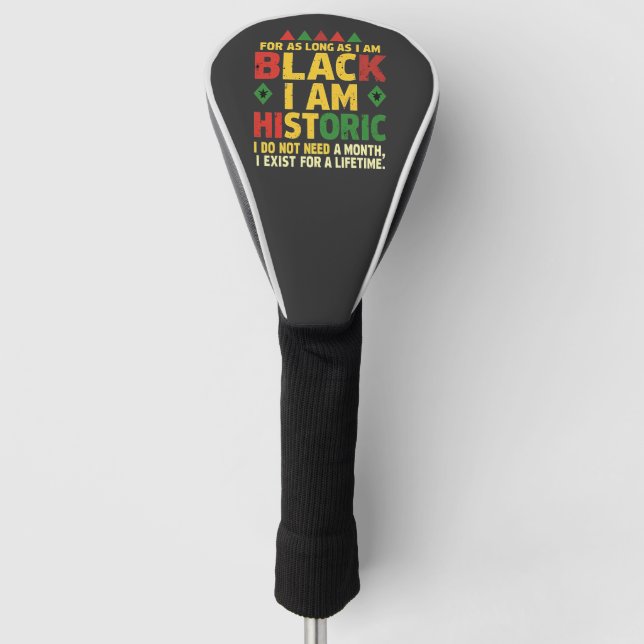 Solange ich schwarz bin, bin ich historisch golf headcover (Vorderseite)