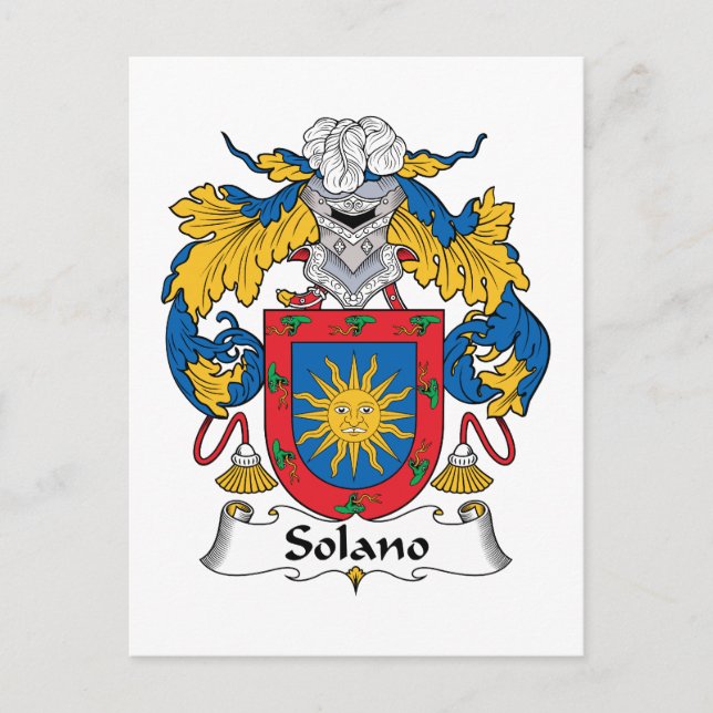 Solano-Familienwappen Postkarte (Vorderseite)
