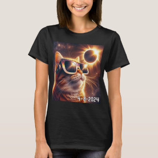 Solar 2024 Eclipse Wearing Gles T-Shirt