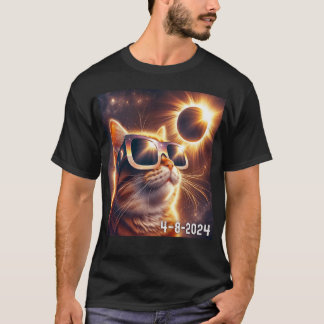 Solar 2024 Eclipse Wearing Gles T-Shirt